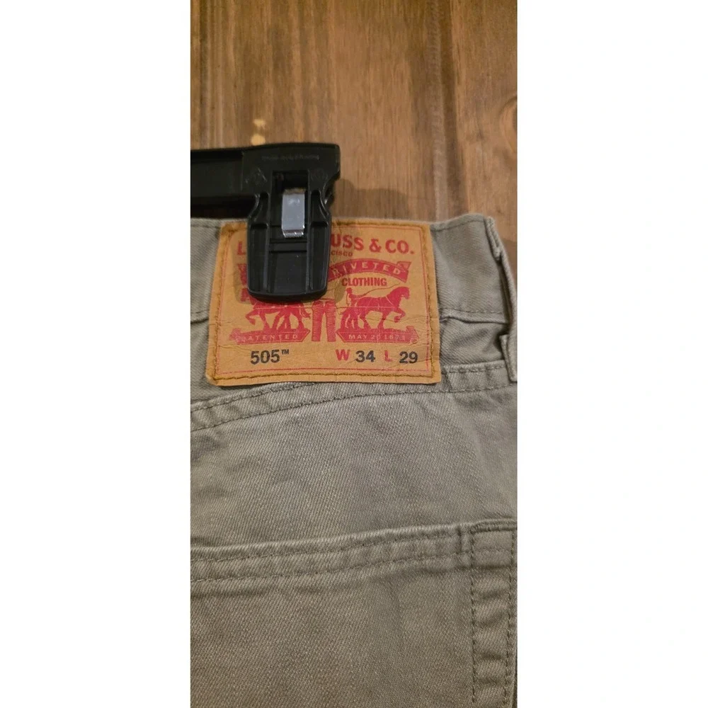 Levi's 505 Jeans Mens 34x29 Beige Denim 5-Pocket Straight Leg Comfort‎ Everyday